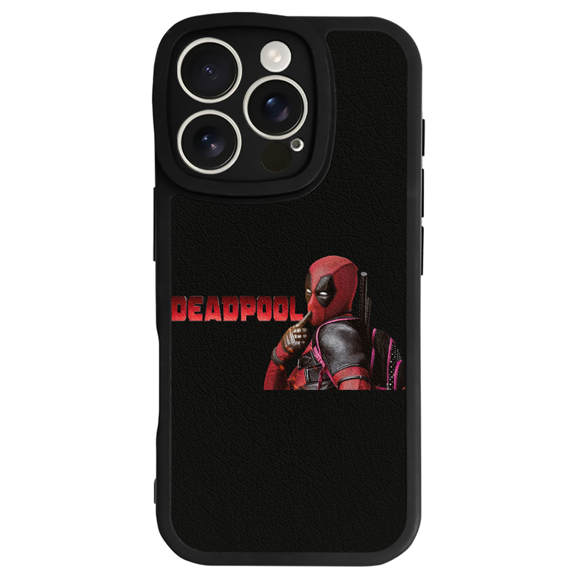 （画像用） Deadpool デッドプール 【iPhone 16シリーズ対応】シリコンスマホケース（レザー調） 材質：シリコン